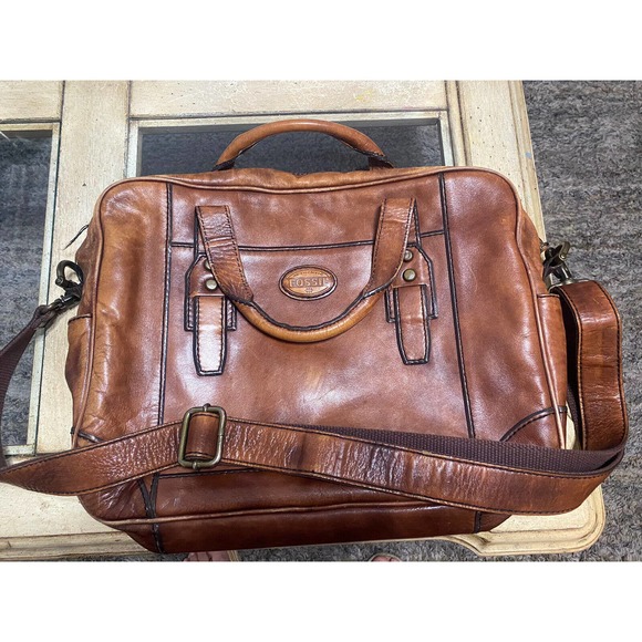 Fossil Bags Fossil Satchel Briefcase Crossbody Work Bag Genuine